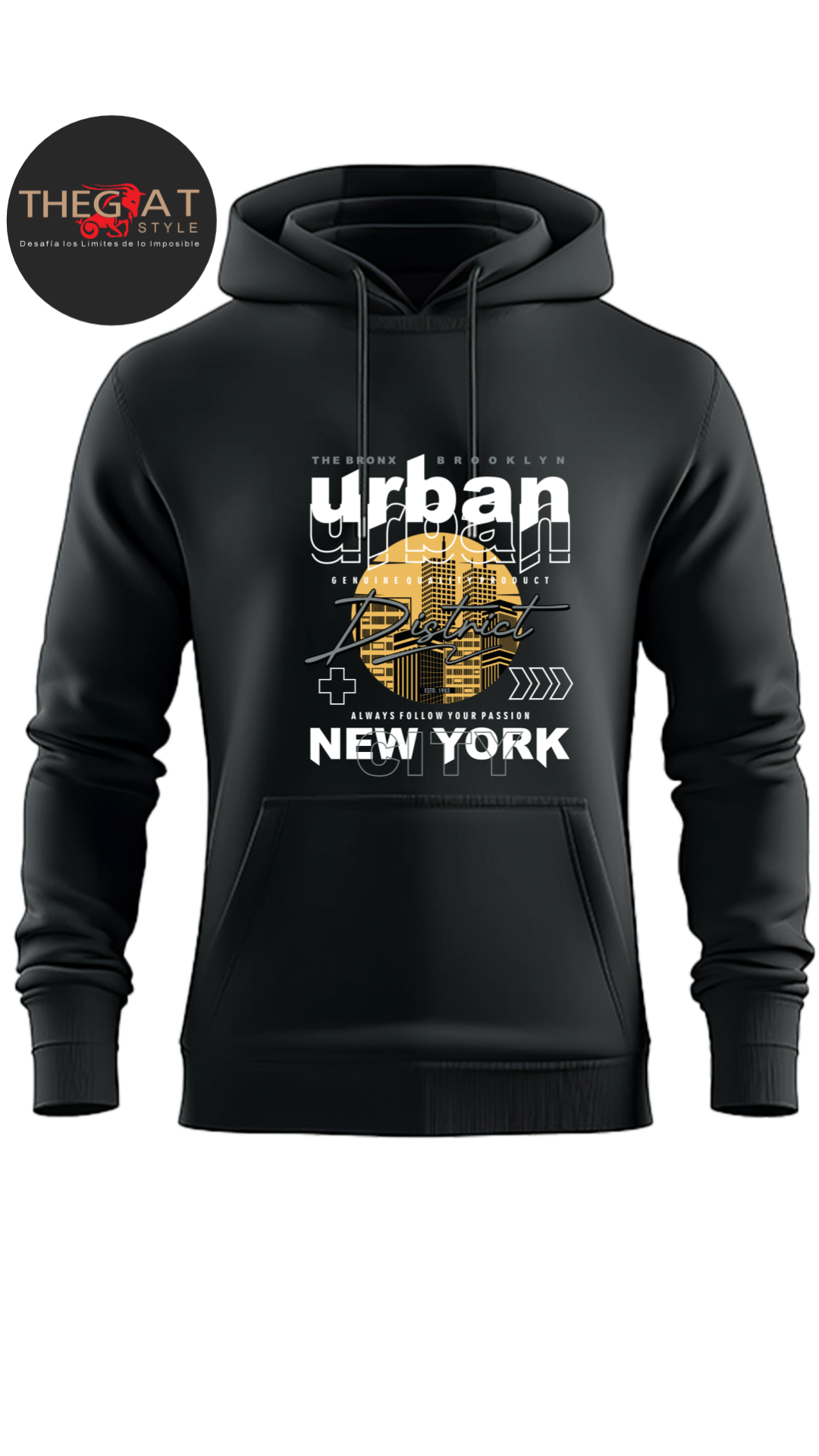 Polera Negra- Moda Urbana